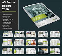 indesign模板－年终报告(通用型/32页)：A5 Annual Report 2016